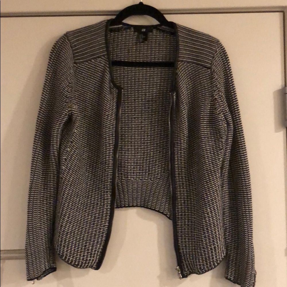 Black and White Knit Blazer
